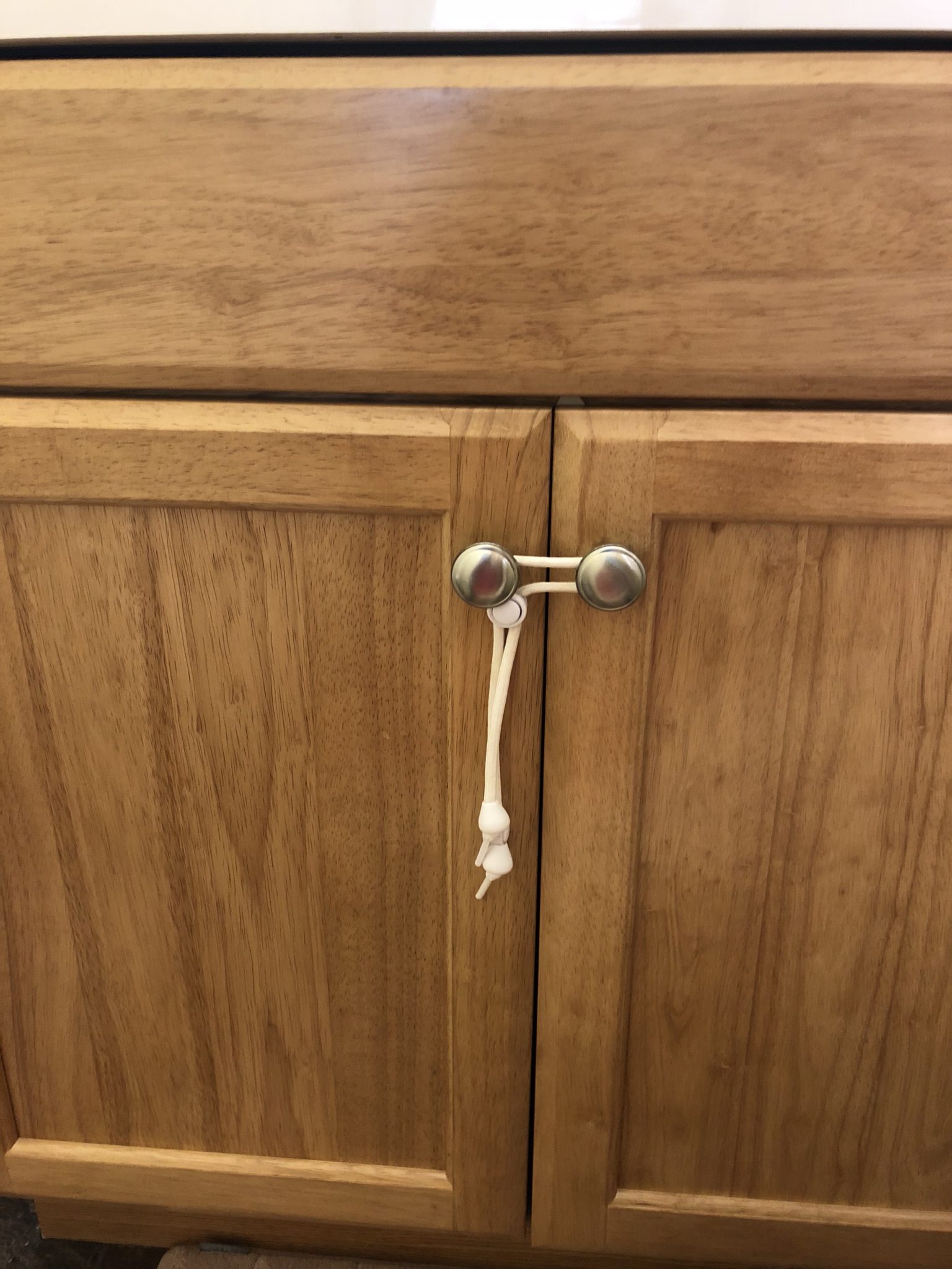 Cupboard with rope lock.