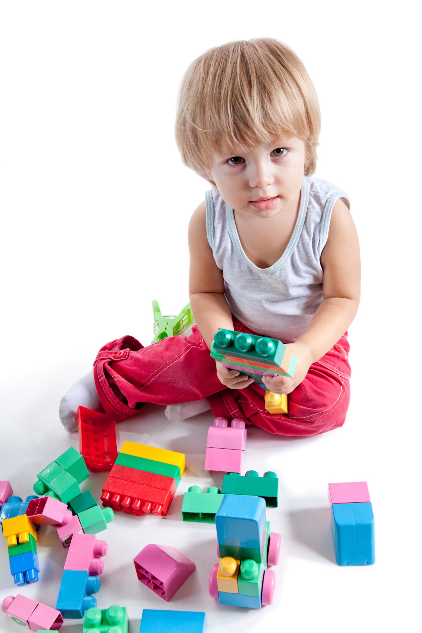 Child playing with blocks.