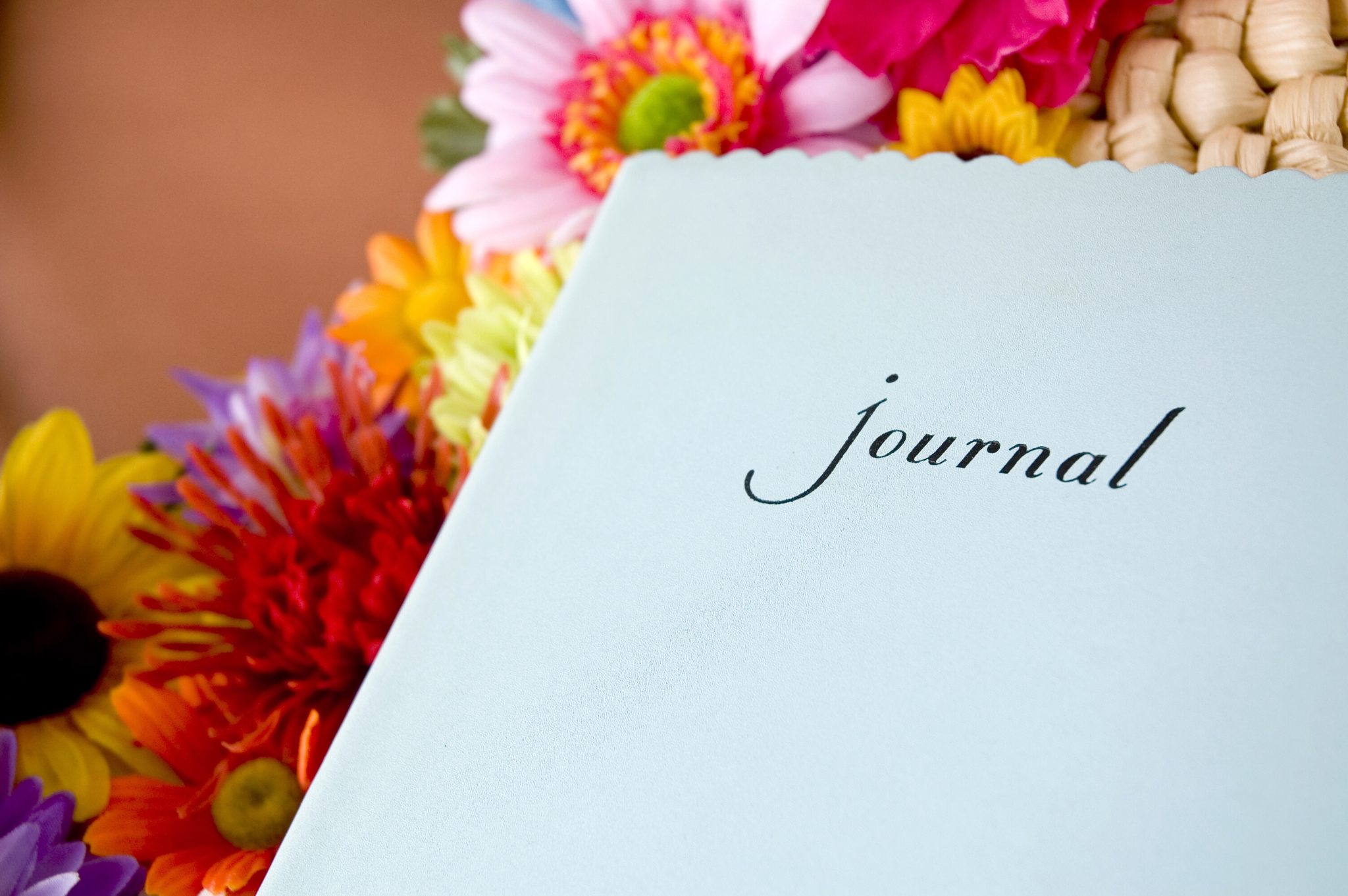 Journal with flowers.