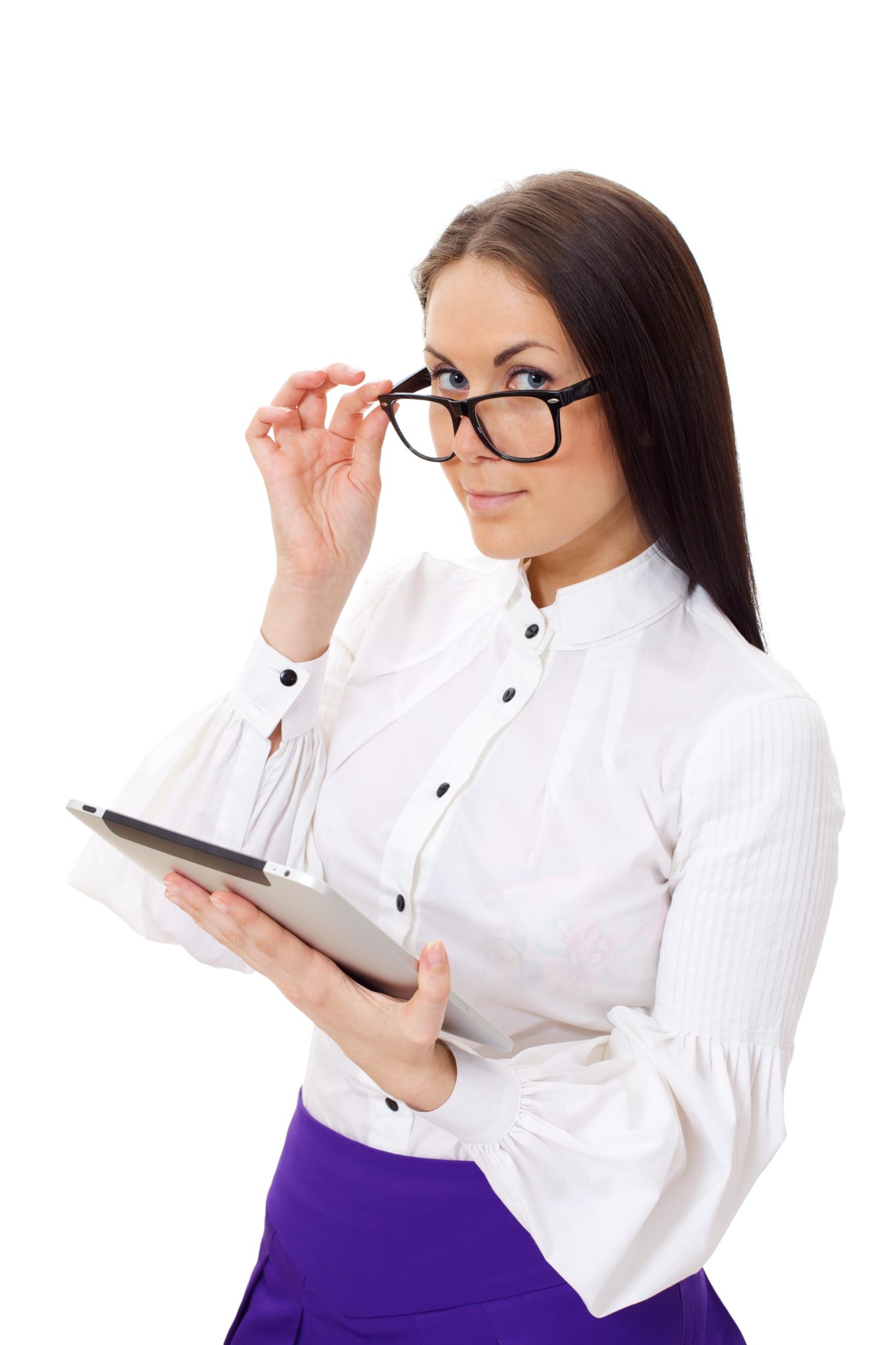 Business woman holding tablet.