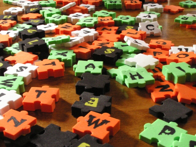 Foam letter puzzle pieces