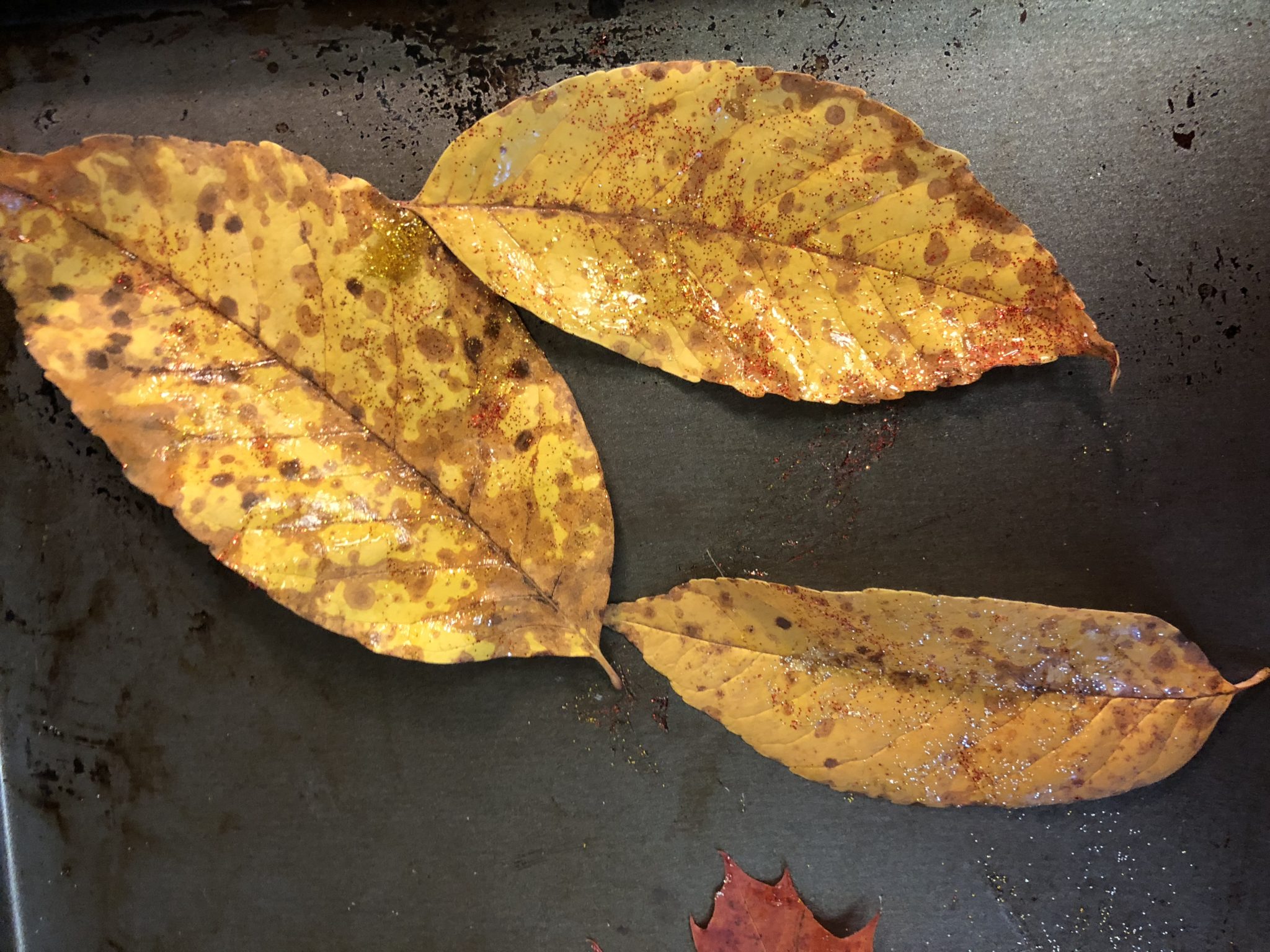 Glitter leaves