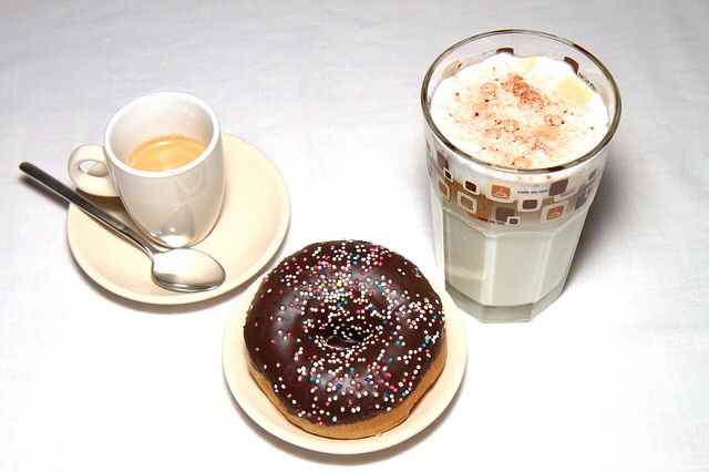 Coffee and a donut