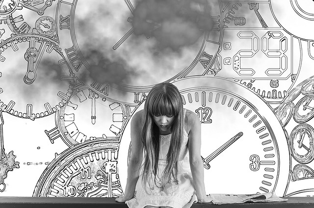 Woman fearful of time pressure