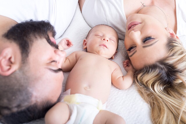 Family with newborn