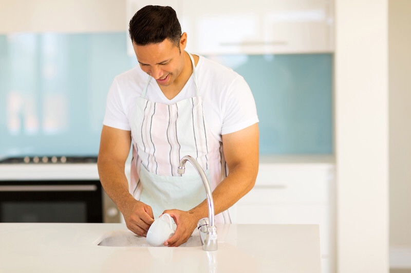 Man doing dishes