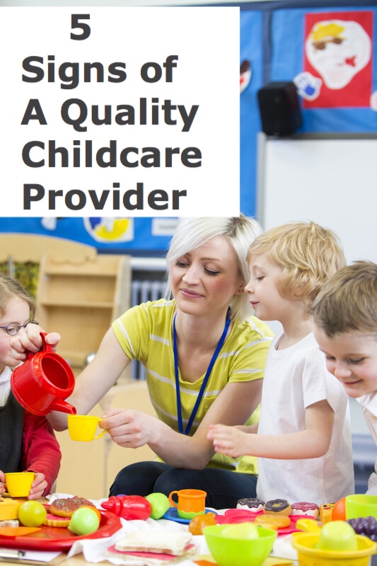 Signs of a quality childcare provider pin