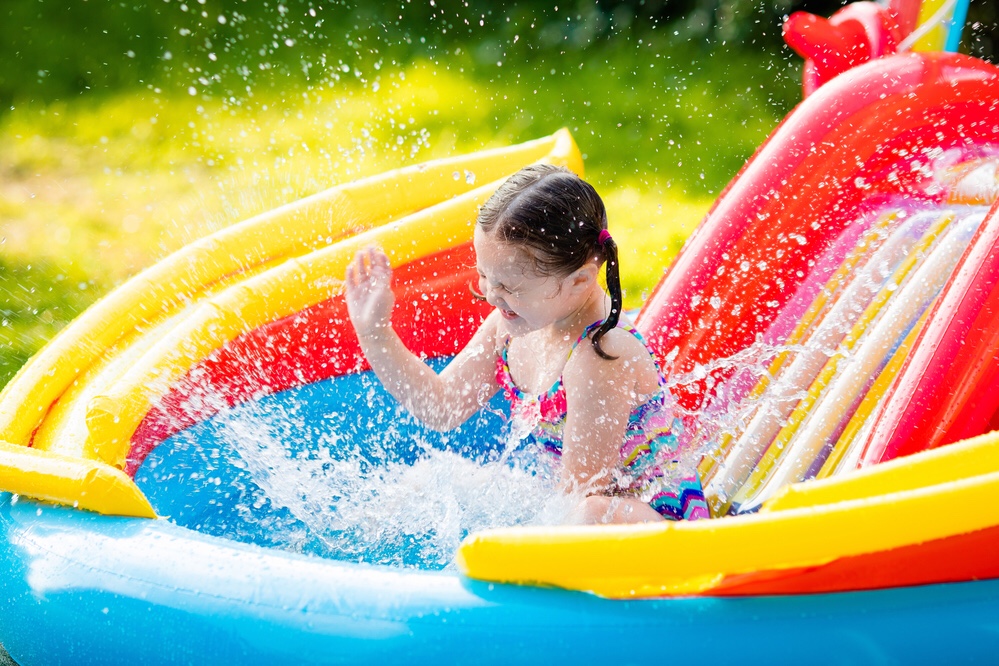 Children playing in baby pool