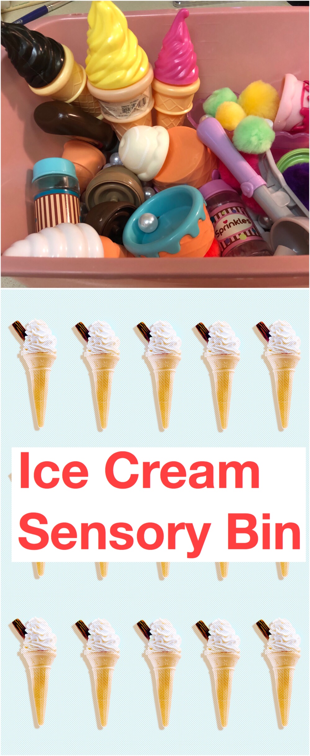 Ice cream sensory bin pin