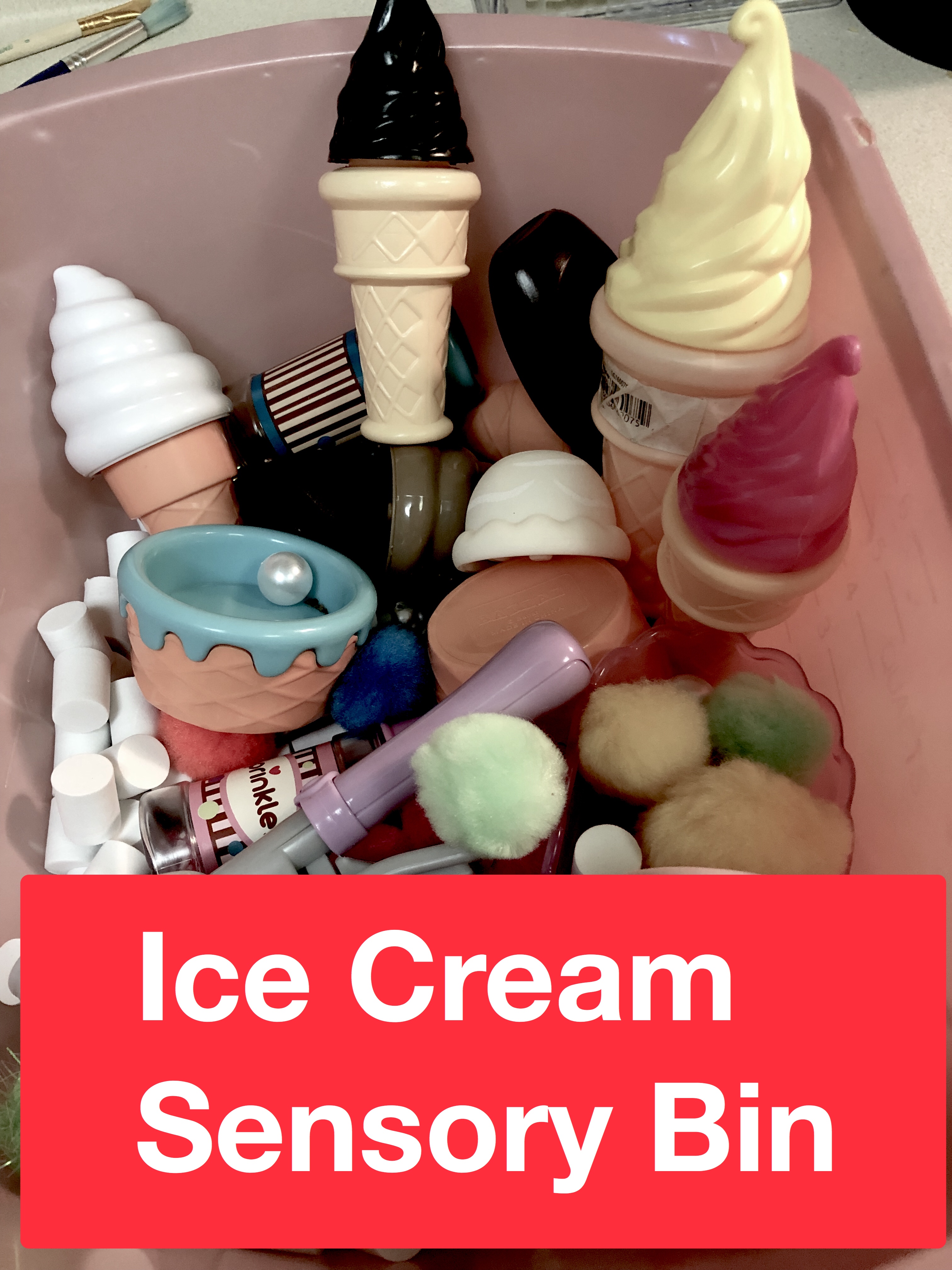 Ice cream sensory bin pin