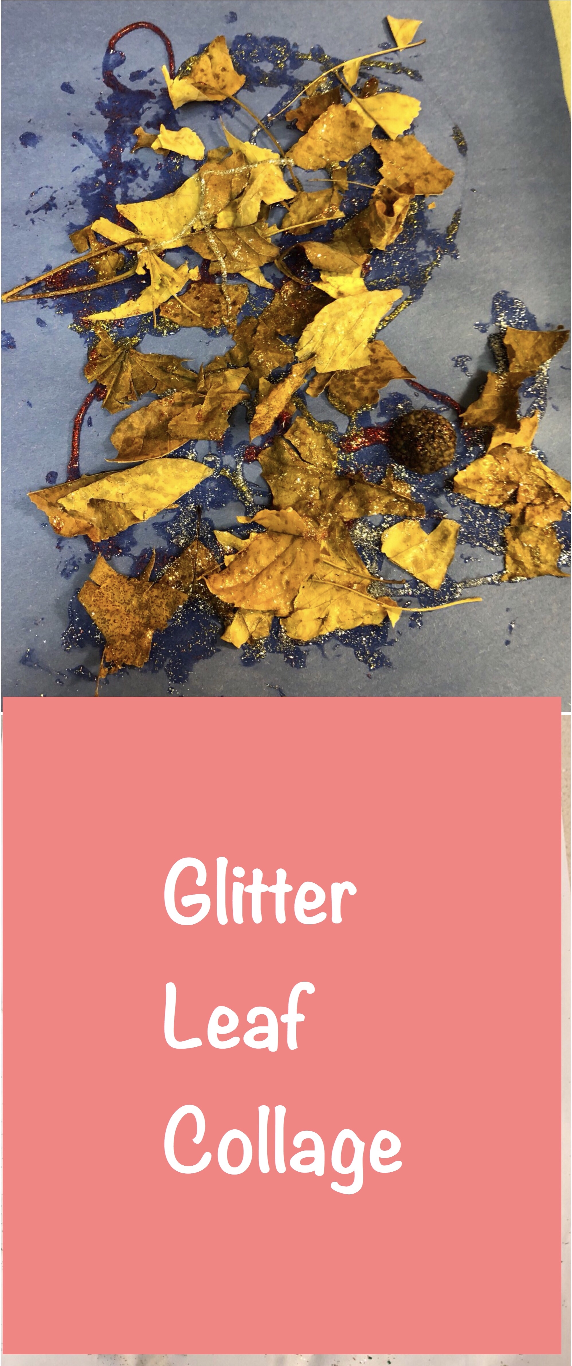 Glitter Leaf Collage pin