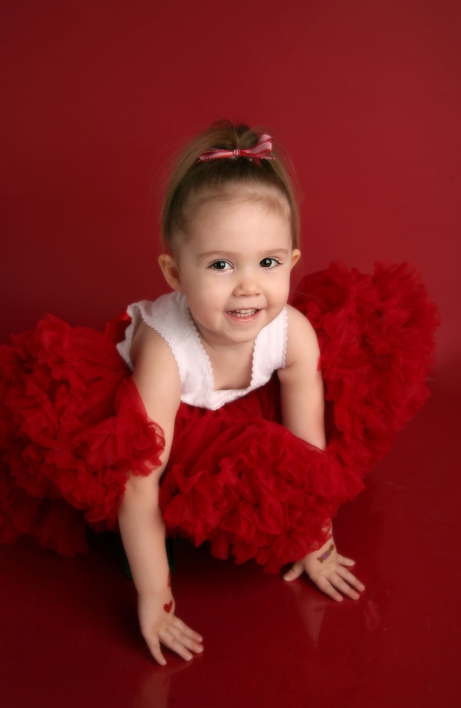 Girl in red dress