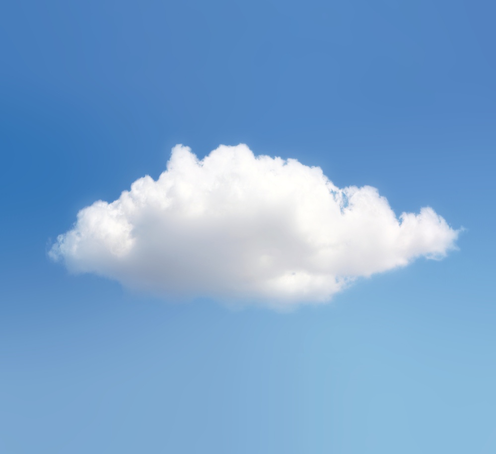 Single isolated cloud in blue sky.